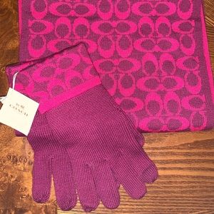 Coach Scarf and Gloves Set